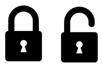 lock and unlock icon. Lock, unlock, key, icons.