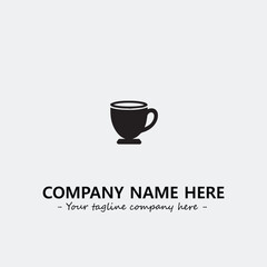 Cup illustration black and white for logo company vector image
