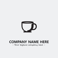 Cup illustration black and white for logo company vector image
