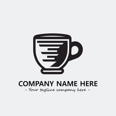Cup illustration black and white for logo company vector image
