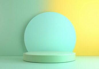 Minimalist Studio Background with Circular Display and Color Gradient
