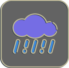 Icon rain. Weather elements symbol. Icons in embossed style. Good for prints, web, smartphone app, posters, infographics, logo, sign, etc.