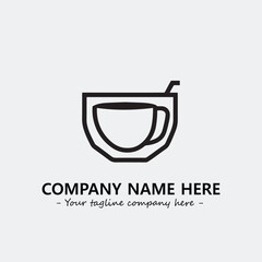 Cup illustration black and white for logo company vector image
