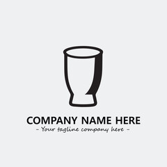 Cup illustration black and white for logo company vector image
