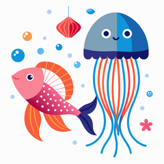 Naklejka premium set of fishes