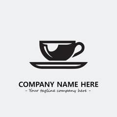 Cup illustration black and white for logo company vector image
