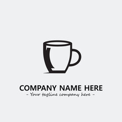 Cup illustration black and white for logo company vector image
