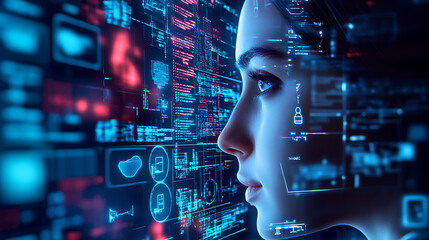 An AI powered content moderation system analyzing and filtering harmful online content in real time for social media platforms, Social media technology style, photo of