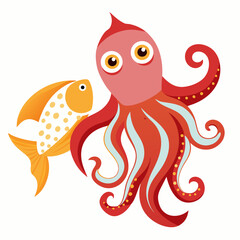 vector illustration of a cartoon fish