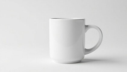 Fototapeta premium White ceramic mug isolated on white background, background, porcelain, hot beverage
