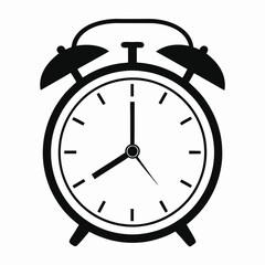 Flat Alarm Clock Icon for Schedule and Time Concepts