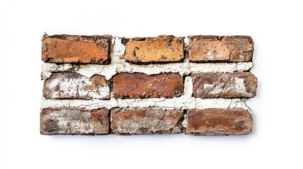 Obraz premium Exposed brick wall aesthetics isolated on white background
