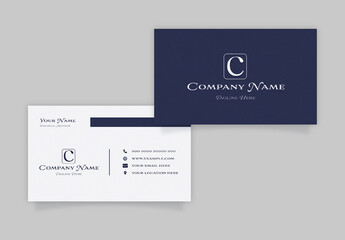 Blue And White Minimalist Business Card Layout