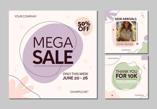 Soft Pastel Fashion Sale and Follower Celebration Template