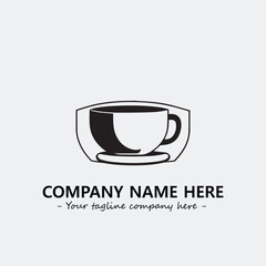 Cup illustration black and white for logo company vector image
