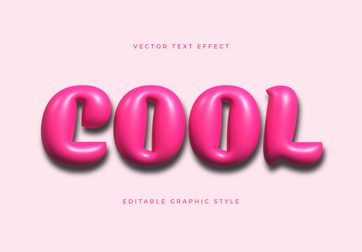 Pink 3D Rounded Font Playful Cool Text Effect