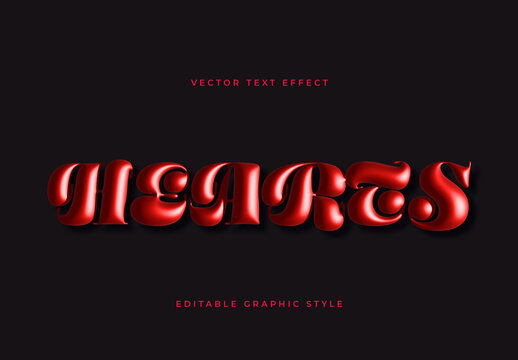 Red 3D Glossy Font Shiny Chunky Text Effect