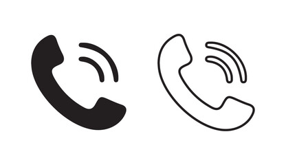 Phone icon set, vector, silhouette. Contact us, symbol, sign, Mobile apps, Ringing phone simple icon set. Smartphone ringing. Phone sign. Vector Eps 10