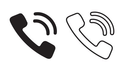 Phone icon set, vector, silhouette. Contact us, symbol, sign, Mobile apps, Ringing phone simple icon set. Smartphone ringing. Phone sign. Vector Eps 10