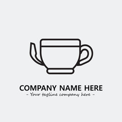Cup illustration black and white for logo company vector image
