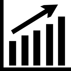 Rising Graph Icon with Transparent Background