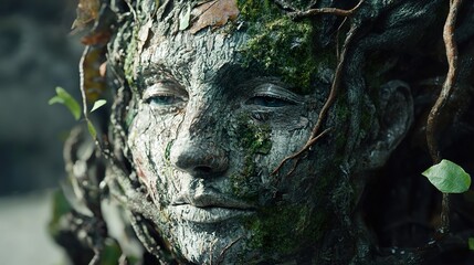 Tree Face: A Surreal Nature Digital Painting