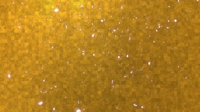 金色の和紙の金屏風　和風・日本の背景　舞い散る桜の花びら