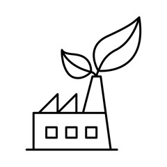 Eco Industry Line Icon. Concept of Green Technology, Climate Change, Global Warming, CO2 Neutral Editable Stroke Icon

