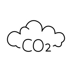 Fototapeta premium CO2 Line Icon. Concept of Green Technology, Climate Change, Global Warming, CO2 Neutral Editable Stroke Icon