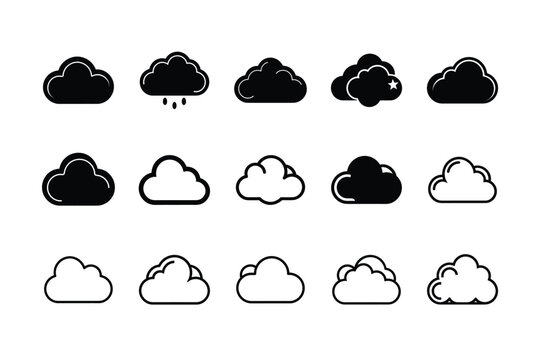 vector illustration of Cloud icon set