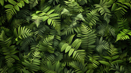 Fototapeta premium Lush green ferns create vibrant and natural background, evoking sense of tranquility and freshness