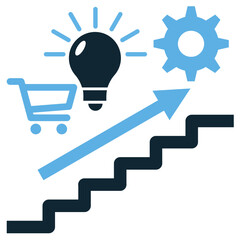Strategic marketing level icon vector. Symbol for marketing plan, growth, and success. Ideal for presentations, strategies, and business development.