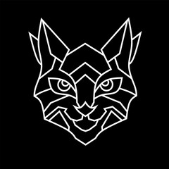 illustration design line art abstract cat's head.