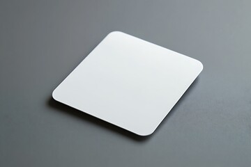 Square Rounded Edge White Plate, Modern Mockup on Textured Gray Background, Elegant