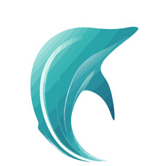 Abstract Dolphin Vector in Teal Hues