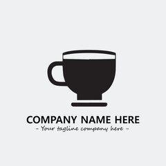 Cup illustration black and white for logo company vector image
