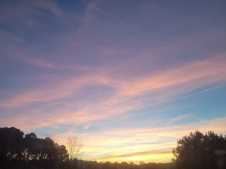 Fototapeta premium sunset in the field