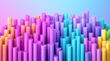 Obraz premium Colorful cylindrical shapes arranged in a pattern