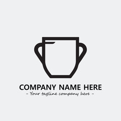 Cup illustration black and white for logo company vector image
