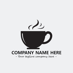 Cup illustration black and white for logo company vector image
