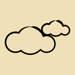 Icon cloudy. Weather elements symbol. Icons in hand drawn style. Good for prints, web, smartphone app, posters, infographics, logo, sign, etc.