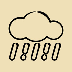 Icon rain. Weather elements symbol. Icons in hand drawn style. Good for prints, web, smartphone app, posters, infographics, logo, sign, etc.