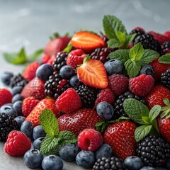Obraz premium berries on a wooden background