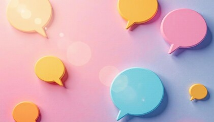 Abstract pastel speech bubble pattern, soft gradients , soft, light, calm