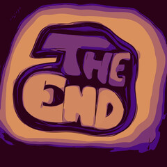 Bubble letters, ‘the end’, the end, ending. 