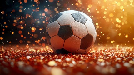 Fototapeta premium Soccer Ball on Fire: A Dynamic Sports Image