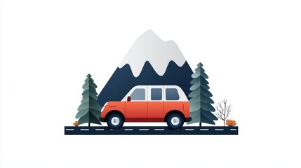 Majestic mountain road trip, a scenic drive with breathtaking views scenic