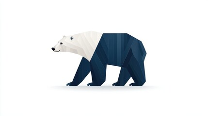 Fototapeta premium Geometric bear, a captivating portrait of wildlife in abstract polygonal art geometric