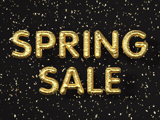Gold balloons text spring sale