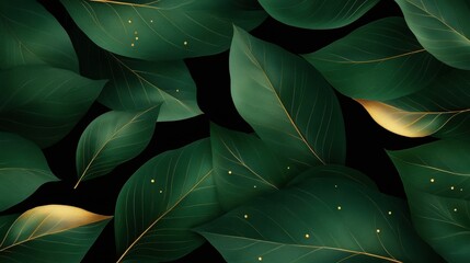 Lush Tropical Foliage with Vibrant Green Leaves and Fronds in a Flourishing Natural Environment